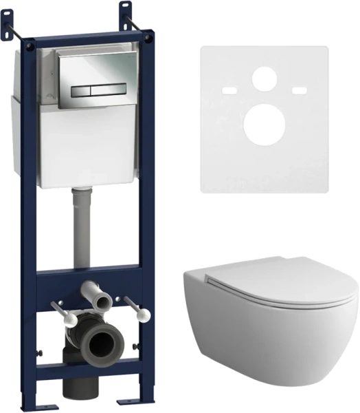 Унитаз с инсталляцией Am.Pm Awe клавиша хром IS30251.111700 (детальная фотография)