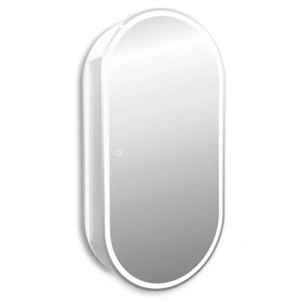 Зеркальный шкаф с подсветкой Abber Kontur 50 см белый AG6339S (детальная фотография)