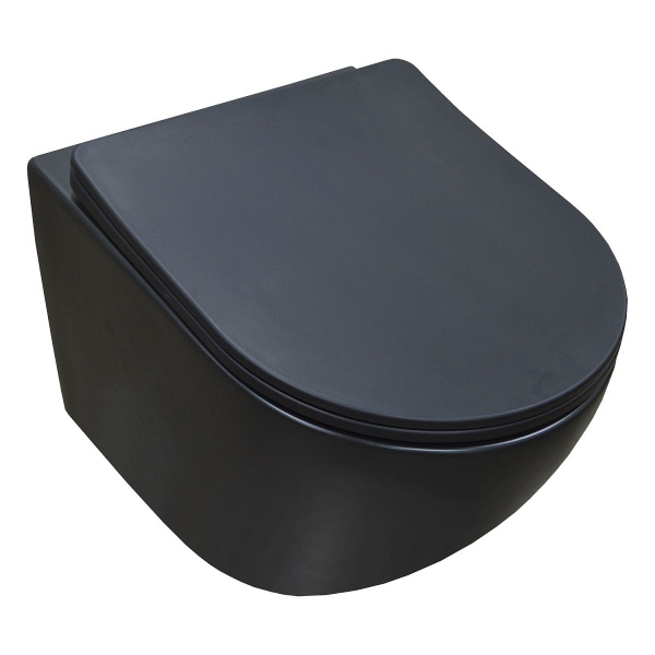 Унитаз подвесной Azario Gloria черный матовый AZ-2003MB (детальная фотография)