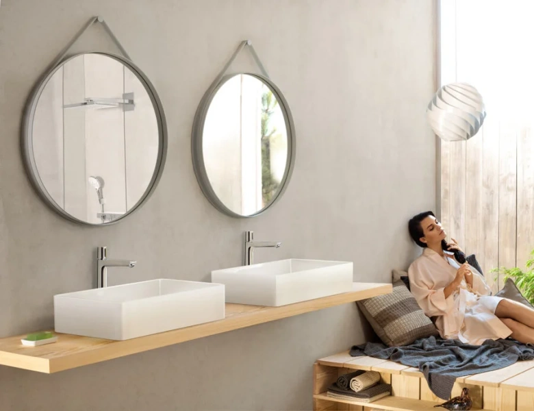 Смеситель для раковины Hansgrohe Talis Select E однорычажный 71753000 (детальная фотография), высокие