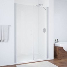 Душевая дверь профиль матовый хром стекло прозрачное Vegas-glass