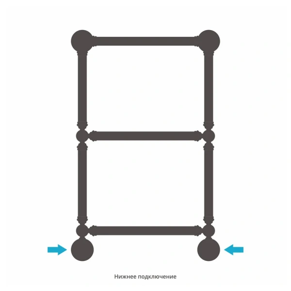 Полотенцесушитель водяной Сунержа Ренессанс 40х66 см без покрытия 00-0280-6640 (детальная фотография), лесенка, вертикальные