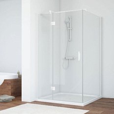 Душевой уголок профиль белый стекло прозрачное Vegas-glass