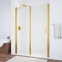 Душевая дверь профиль золотой стекло прозрачное Vegas-glass