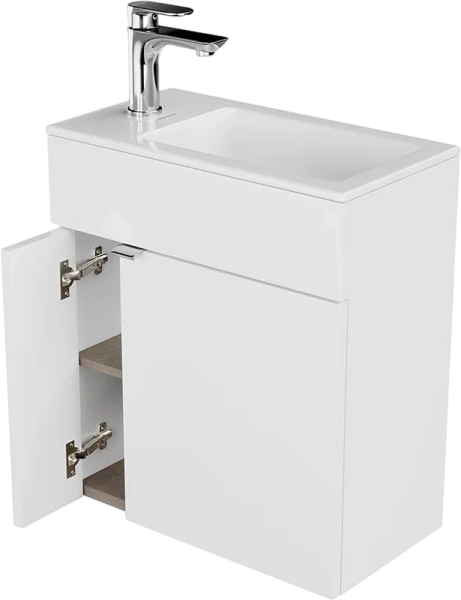 Тумба под раковину подвесная Kerama Marazzi Lato 50 см белая LA.50\WHT (детальная фотография), окрашенные