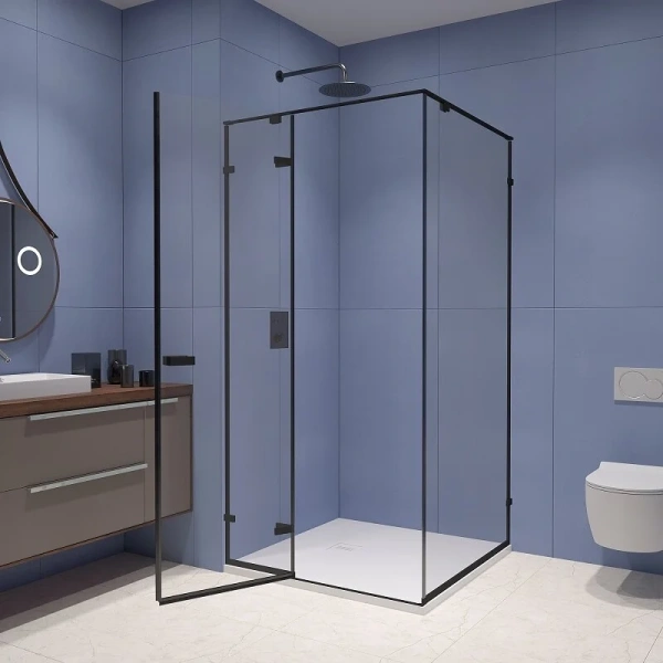 Душевой уголок RGW Stilvoll SV-030B 100x100 см профиль черный, стекло прозрачное 353203000-14 (детальная фотография), современные, hi-tech