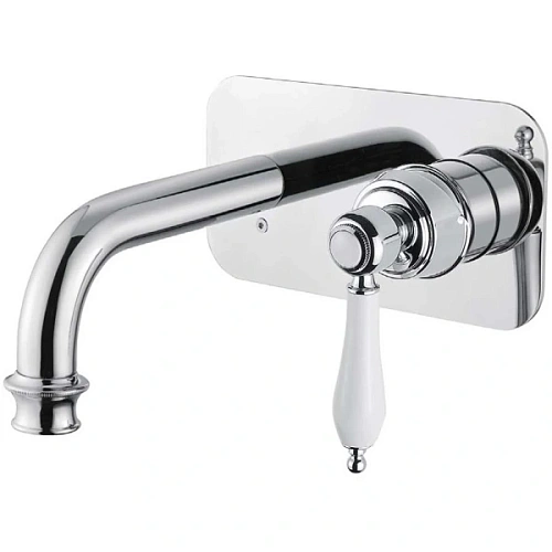 Смеситель для раковины Cezares Aphrodite хром, ручка белая - фото 1