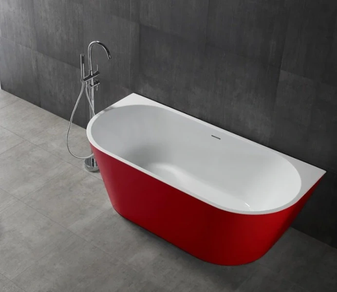 Акриловая ванна Abber 170х80 см красная AB9216-1.7R (детальная фотография), полукруглые
