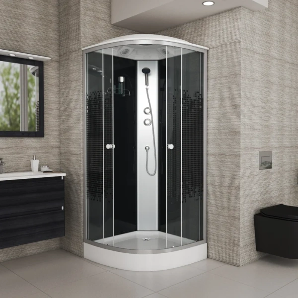 Душевая кабина Niagara Eco 90х90 см стекло мозаика 45011453 (детальная фотография), полукруглые, четверть круга