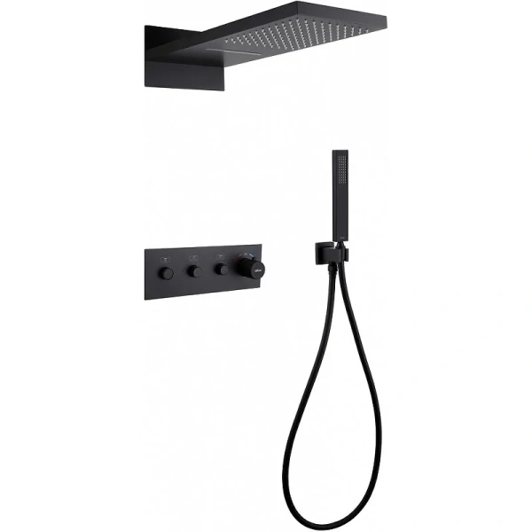 Душевой комплект Abber Rund черный матовый AF8752B (детальная фотография)