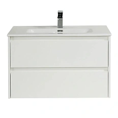 Тумба под раковину подвесная BelBagno Kraft 80 см с двумя выкатными ящиками, bianco opaco