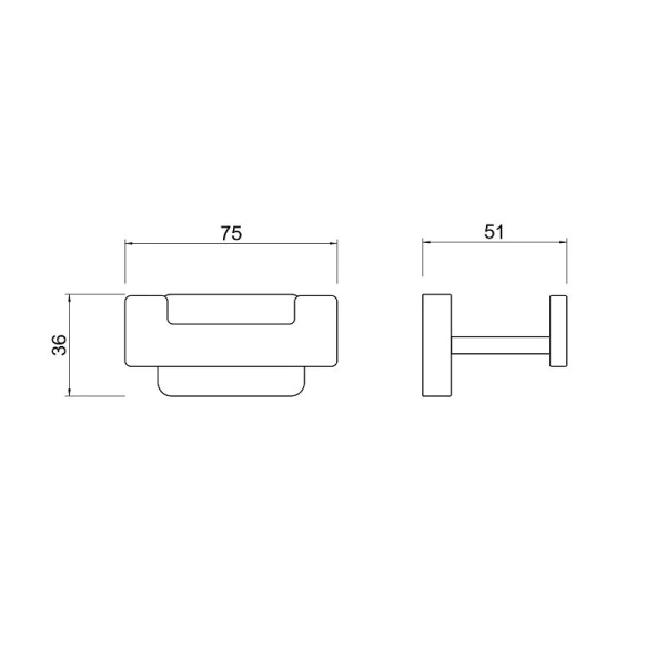 Крючок для ванной Акватек Либра черный матовый AQ4302MB (детальная фотография), современные, hi-tech