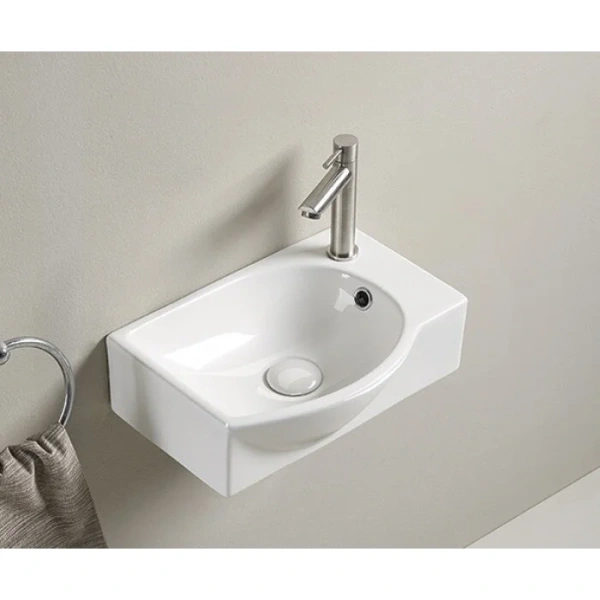 Раковина GID Suspendido N9276L 41 см левосторонняя 61130L (детальная фотография), прямоугольной формы