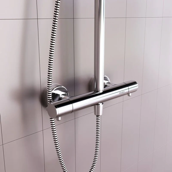 Душевая стойка Damixa Option с термостатом, квадратная DX218092000 (детальная фотография), с термостатом