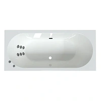 Гидромассажная ванна Радомир Вальс 1-79-2-0-0-195, 200 x 100 см, рама-подставка, фронтальная панель, слив-перелив, гидромассаж Стандарт хром пневмокнопка, массаж спины, белая
