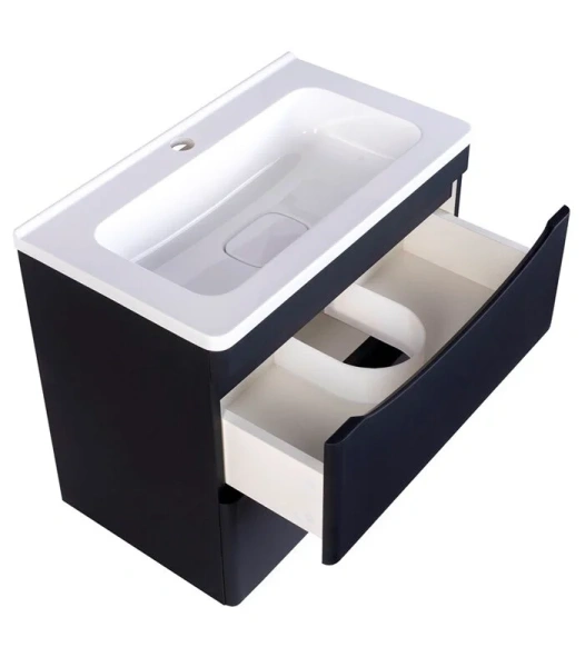 Тумба под раковину подвесная Style Line Бергамо 60 см черная СС-00002318 (детальная фотография), 60 см