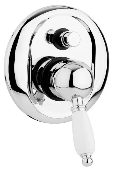 Смеситель для душа Cezares Elite хром ручка белая ELITE-VDIM-01-Bi (детальная фотография)