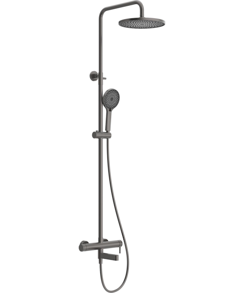 Душевая стойка BelBagno Delta оружейная сталь DEL2.0-VSCM-GM (детальная фотография), вороненая сталь