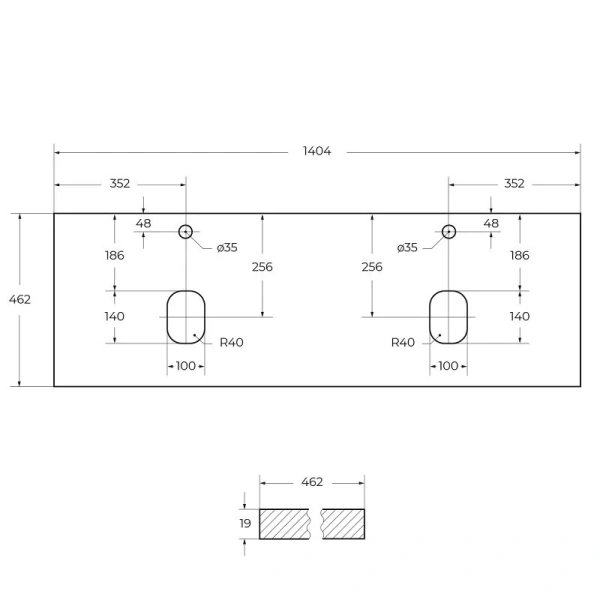 Столешница BelBagno 140 см bianco opaco EK-140-2-BO (детальная фотография), в наличии