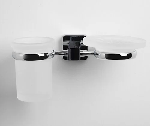 Стакан для ванной и мыльница WasserKRAFT Lippe хром K-6526 (детальная фотография), хром