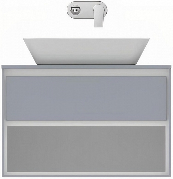 Тумба под раковину подвесная Ideal Standard Connect Air 80 см светло-серый глянцевый, белый матовый E0827EQ (детальная фотография), современная, hi-tech