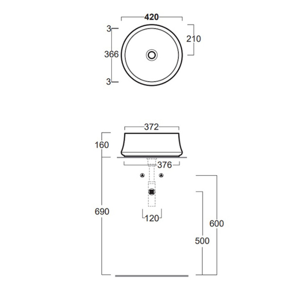 Схема (детальная фотография), в форме чаши, круглой формы