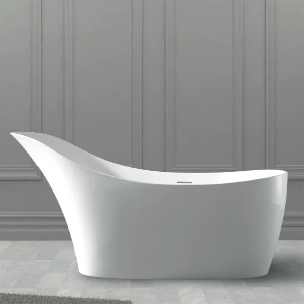 Ванна из искусственного камня Abber Stein 170x75 см белая матовая AS9618 (детальная фотография)