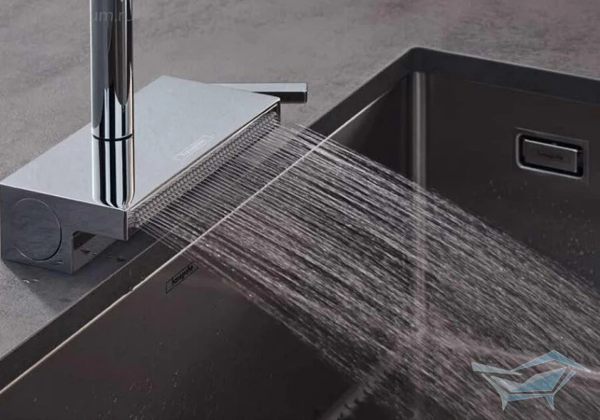 Смеситель для кухни Hansgrohe Aquno Select с вытяжным душем 73830800 (детальная фотография), современные, hi-tech