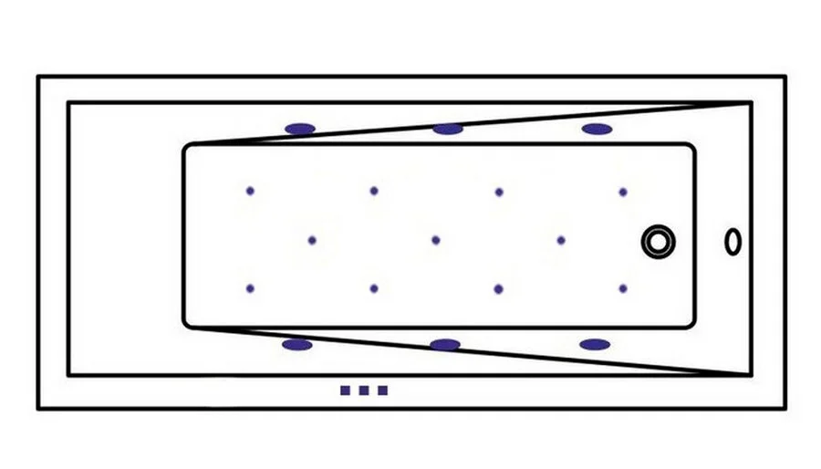 Ванна гидромассажная Whitecross Wave Relax, 150 х 70 см, увеличенная толщина акрила, усиленная армировка, белый/бронза, 0101.150070.100.RELAX.BR (детальная фотография), акриловые