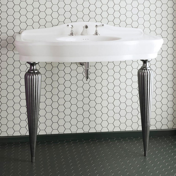 Раковина консоль Devon&Devon Serenade DESERENADE (детальная фотография), из металла, из керамики