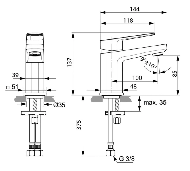 Смеситель для раковины Ideal Standard Tonic II однорычажный A6331AA (детальная фотография), для раковины
