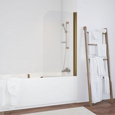 Душевая шторка на ванную профиль бронза стекло ретро Vegas-glass