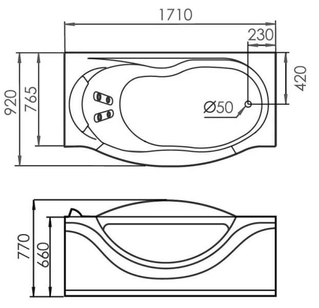 Ванна акриловая Gemy левостороннаяя G9072 K L (детальная фотография), прямоугольные