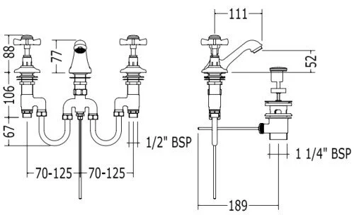 Смеситель для биде Devon&Devon Coventry MARF35 (детальная фотография), для биде