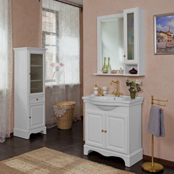 Пенал для ванной, петли справа, цвет белый матовый, фурнитура золото, La Beaute Michel CMI.Dx.LBO.O.OR (детальная фотография) index_1