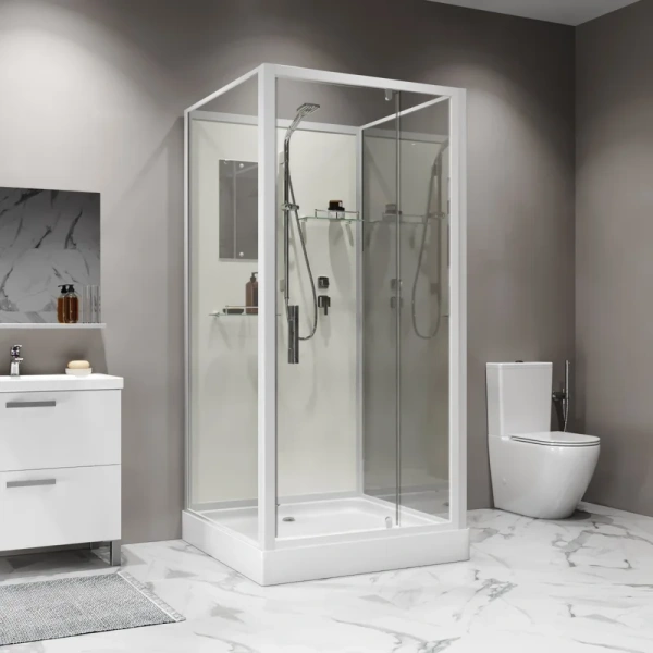 Душевая кабина Niagara Standart 100х100 см без крыши ST100/15Q/BK (детальная фотография), со средним поддоном