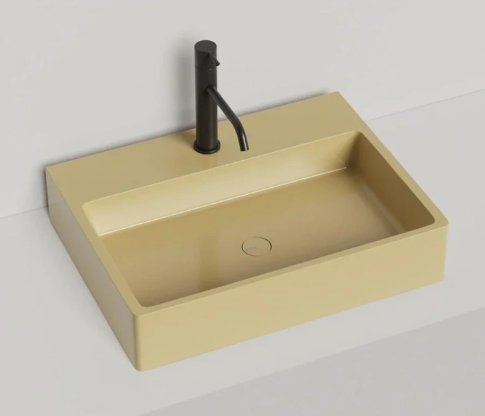 Раковина Salini Ottavia 60 см белая 1103101G (детальная фотография), в форме чаши, прямоугольной формы