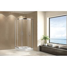Душевой уголок Cezares Eco 90x90 см стекло прозрачное профиль хром