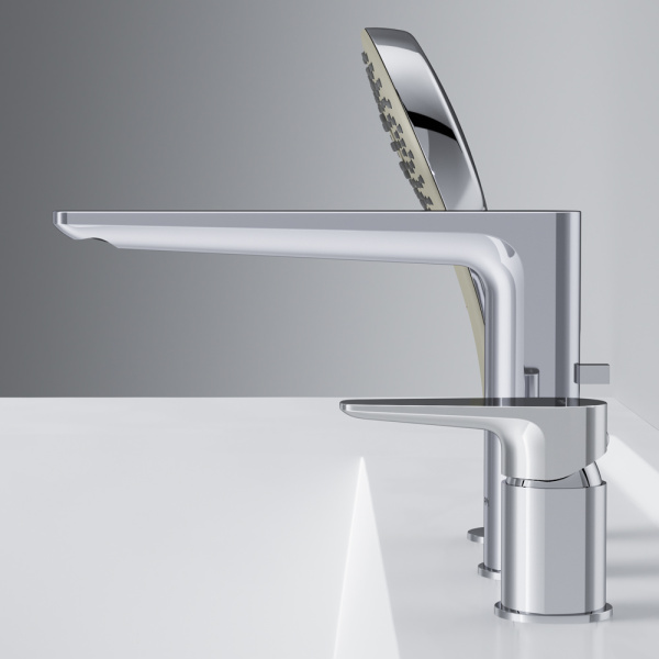 Смеситель для ванны AM.PM Inspire трехсекционный хром  F5001300 (детальная фотография), хром