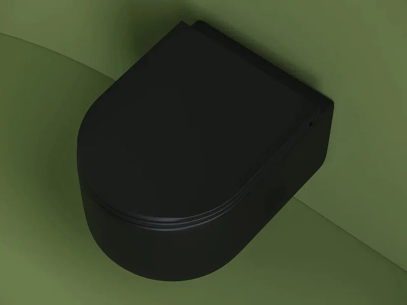 Унитаз подвесной Ceramica Nova Ulma черный матовый CN4006MB (детальная фотография), черные