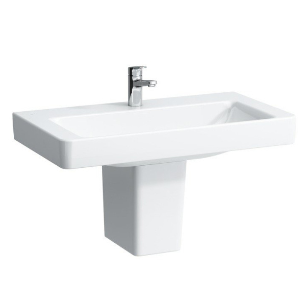 Раковина Laufen Pro S 85 см с 1 отверстием для смесителя, без отверстия перелива 8.1396.5.000.111.1 (детальная фотография), современные, hi-tech