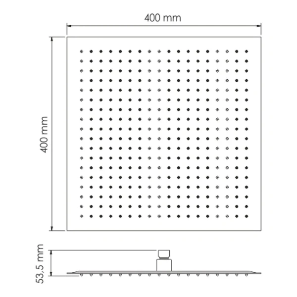 Верхний душ Wasserkraft квадратный A119 (детальная фотография), хром