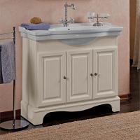 Тумба под раковину, цвет слоновая кость матовый, фурнитура состареное серебро, La Beaute Michel