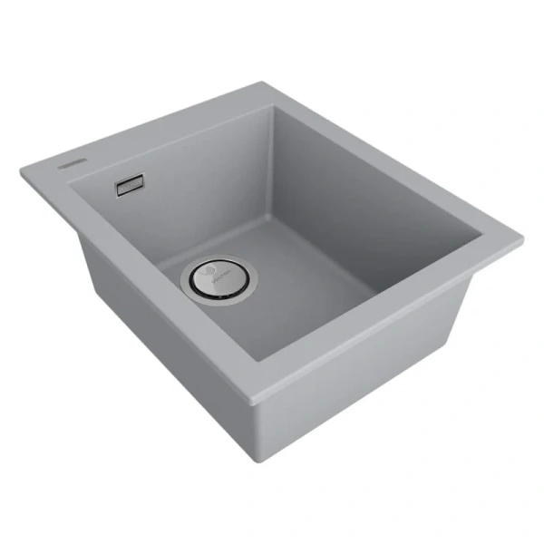 Мойка для кухни Paulmark Decoration 41 см Urban grey PM934150-UGR (детальная фотография), из искусственного гранита