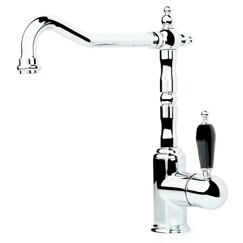 Смеситель для кухни Boheme Kitchen хром ручка черная - фото 3