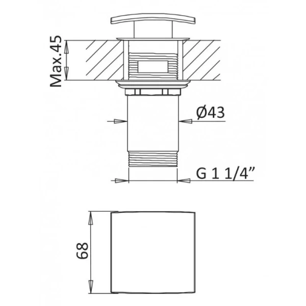 Смеситель для раковины Cezares Porta sunrise PORTA-LS1-SR (детальная фотография), современные, hi-tech