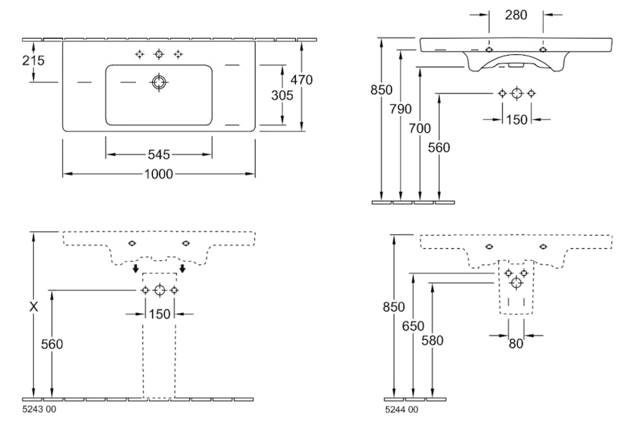 Схема (детальная фотография), подвесные, на полупьедестал, на пьедестал, пристенные