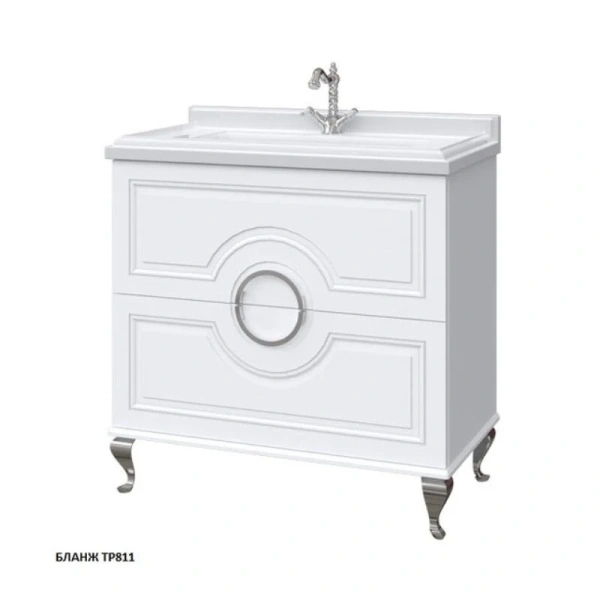 Тумба с раковиной напольная Caprigo Valletta 90 см с ящиками (детальная фотография)