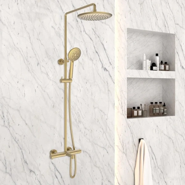 Душевая стойка Vincea Desire брашированное золото VSFS-1D1TBG (детальная фотография), золото