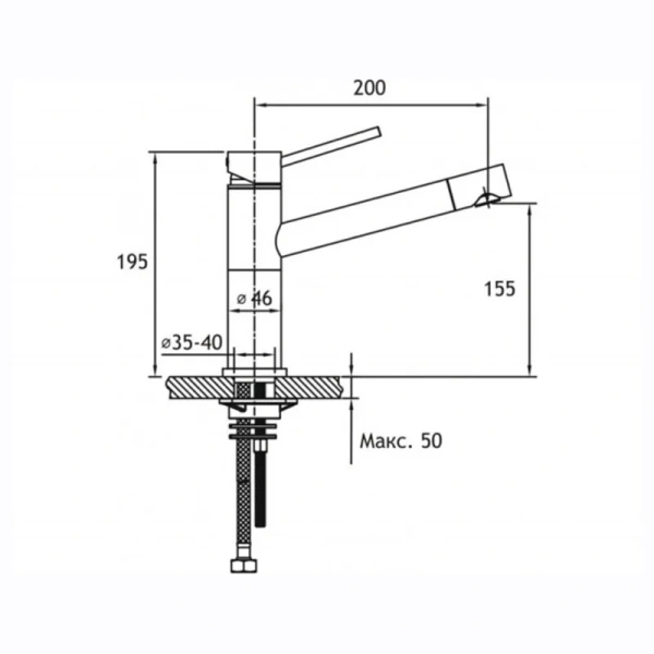 Смеситель для кухни Timo Saona хром 2303F chrome (детальная фотография), для кухни